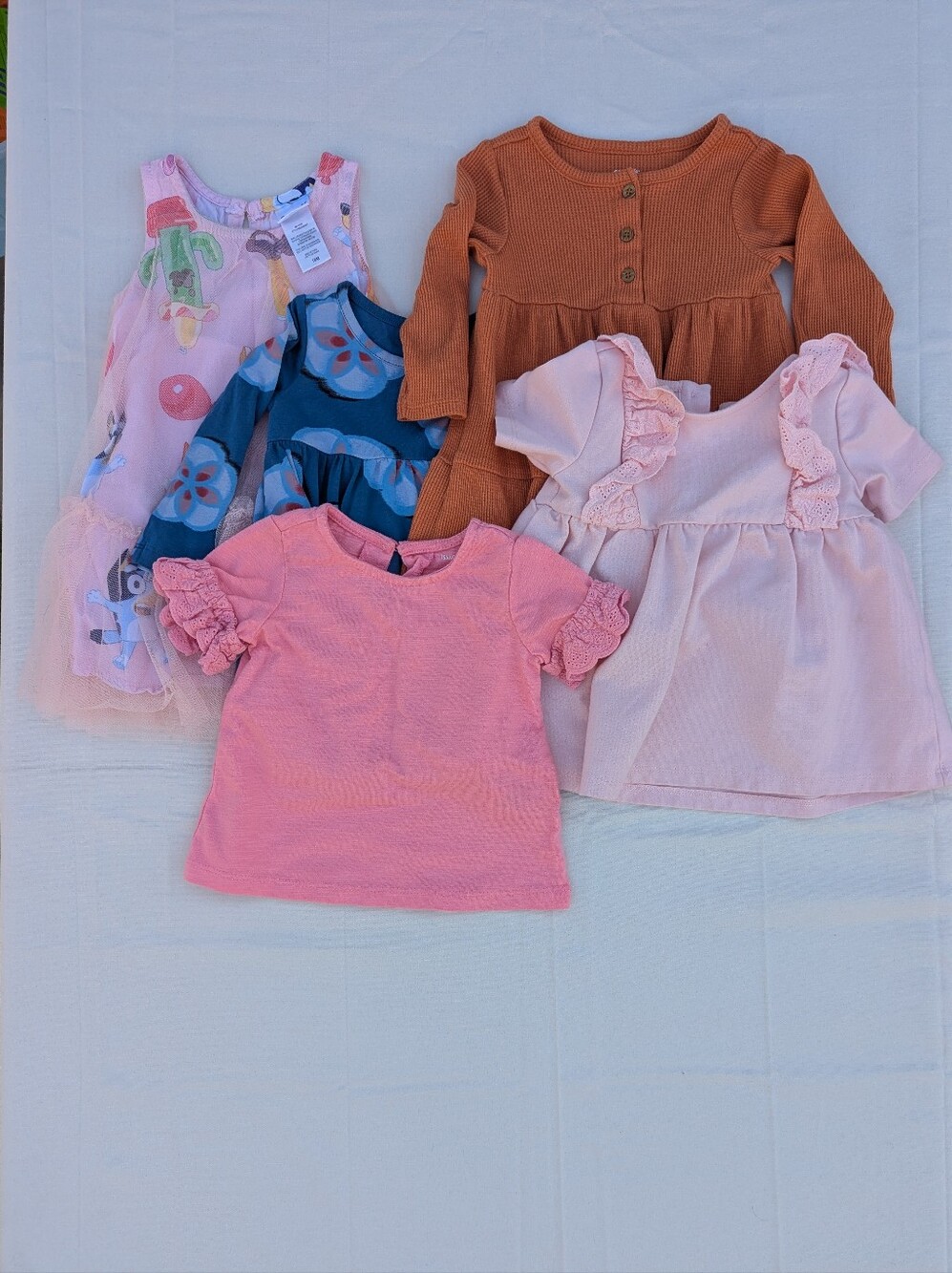 Bundle Of Toddler Girl Dresses & Blouses Lot Of 5